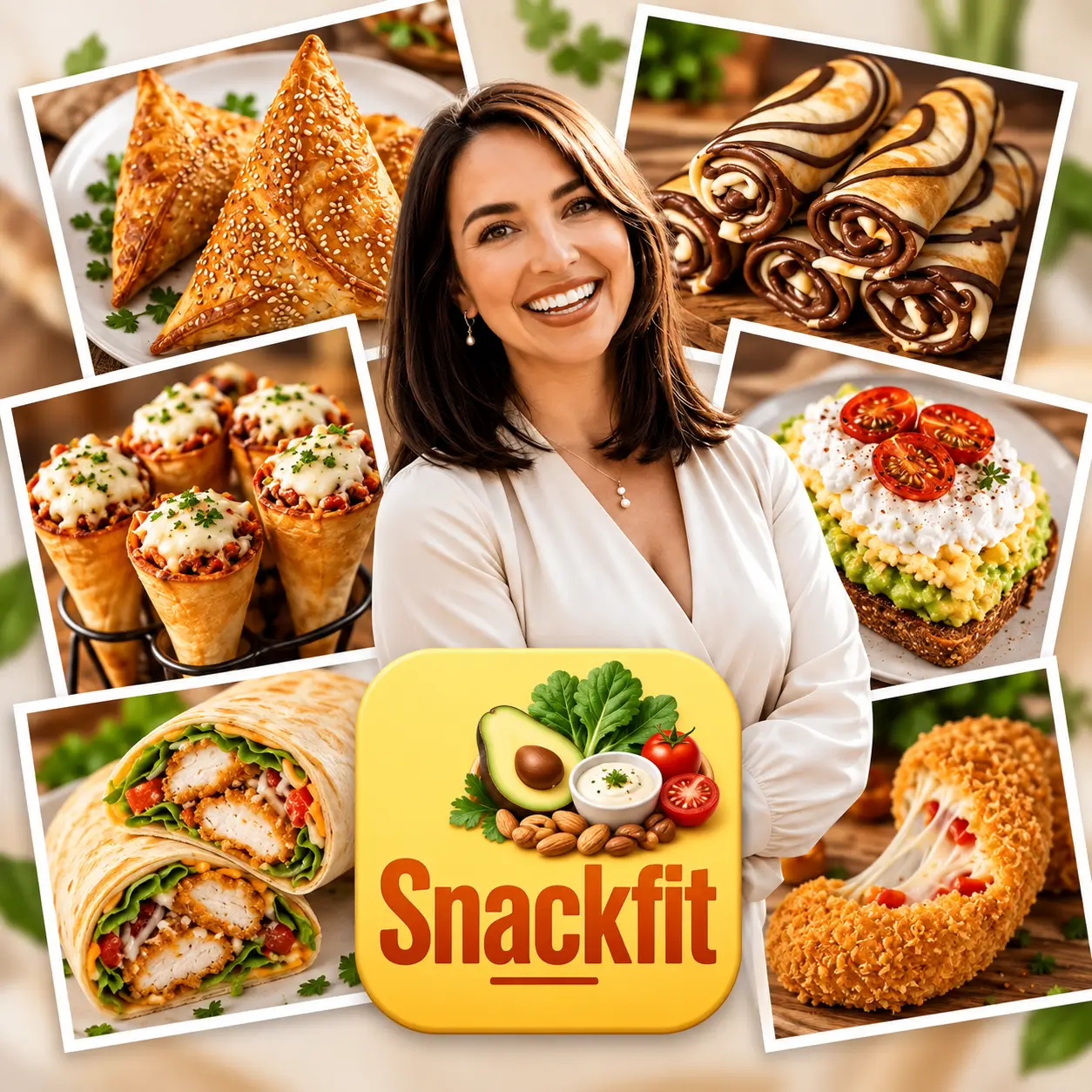 Várias receitas do Snackfit em uma collage